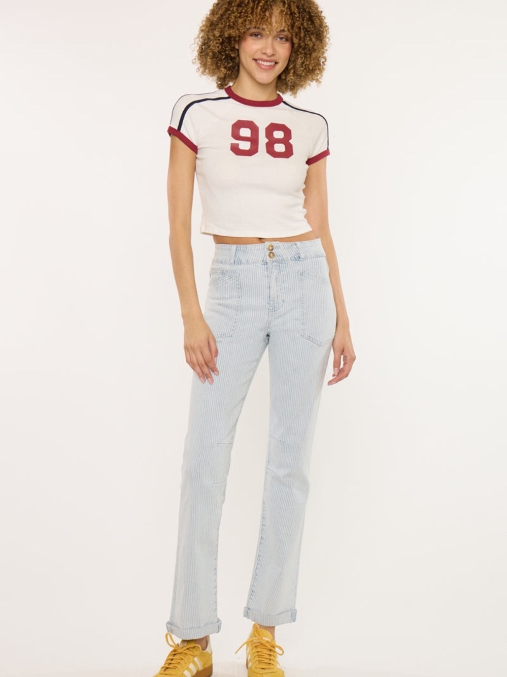 KanCan Light Blue Pinstripe Skinny Jean